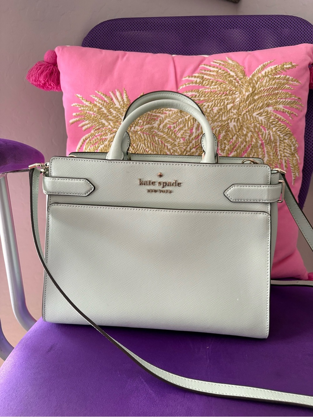 Kate Spade mint color satchel crossbody bag
